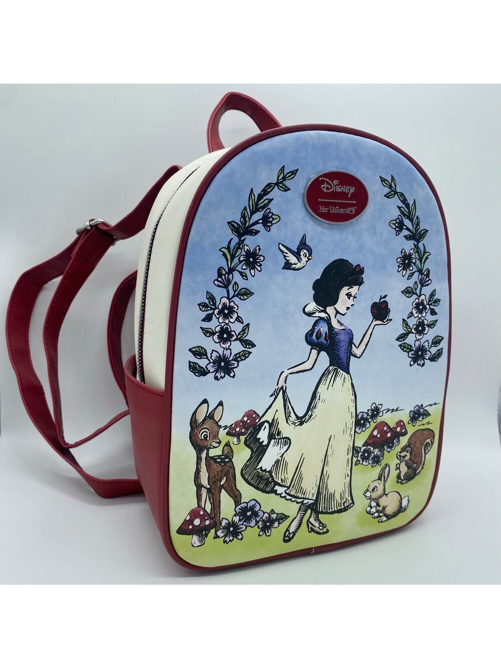 Disney Her Universe Snow White and the Seven Dwarves Red White Mini Backpack